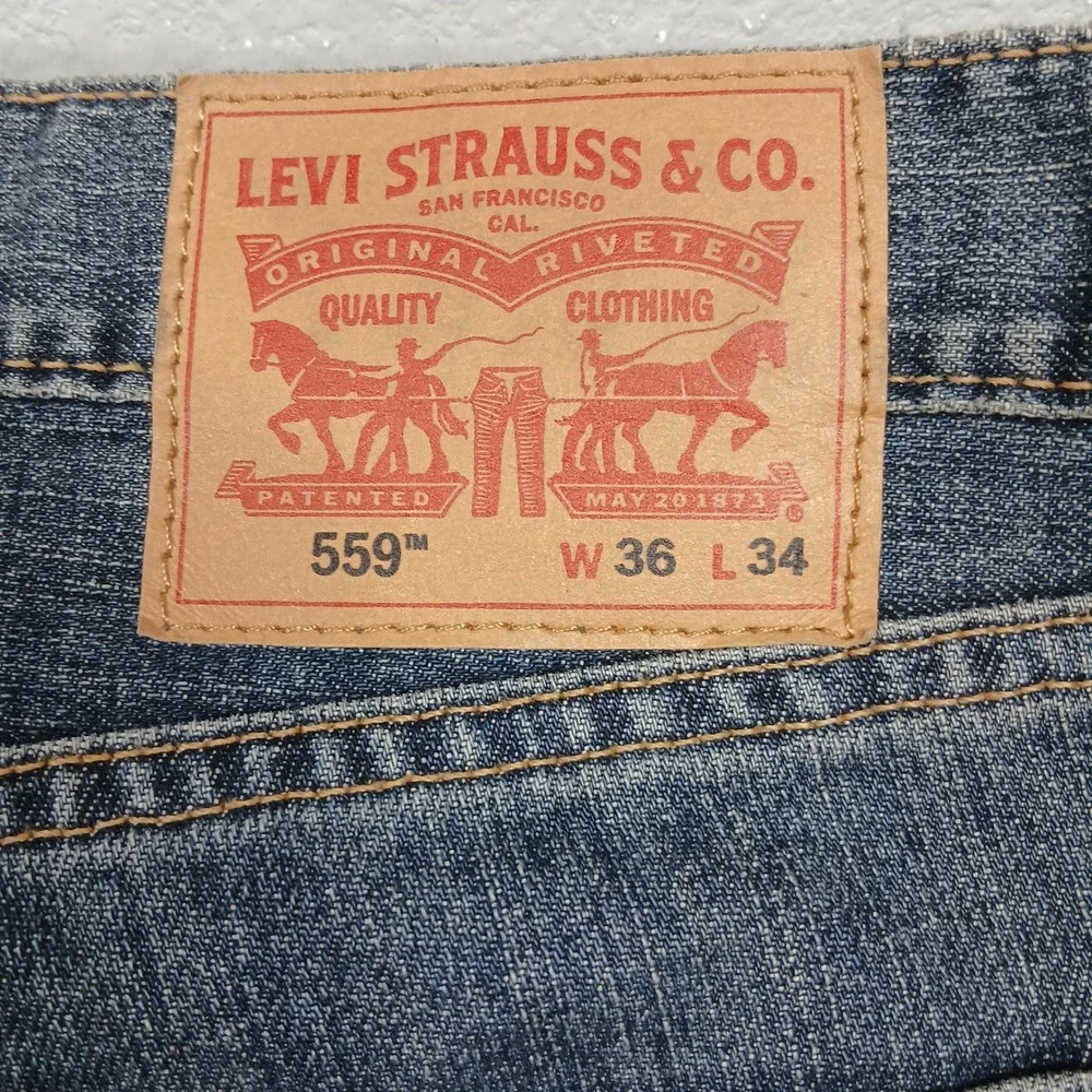 Levi's‎ 559 Relaxed Straight Jeans Men's 36x34 Blue Denim